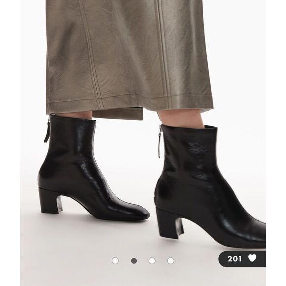 MNG BY Mango Claire Leather Heeled Ankle Boots Black sz 39 US 8.5 NWT - Picture 7 of 7